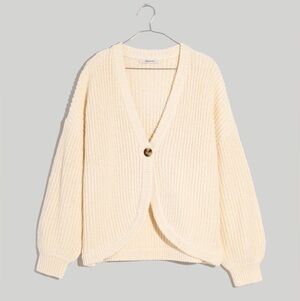 Madewell Shirttail Cardigan Sweater in Cream